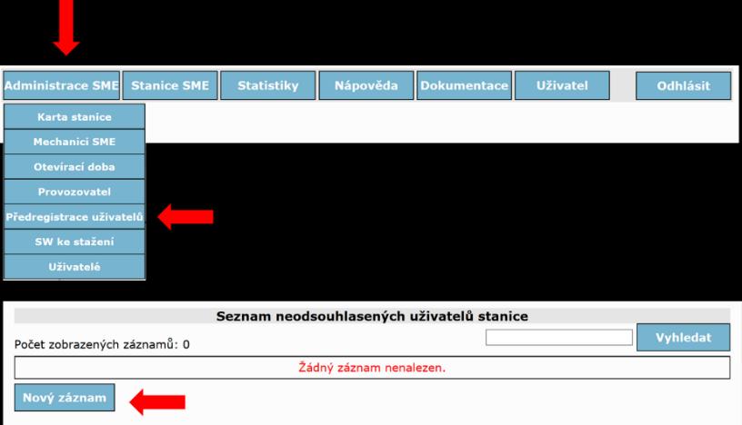 Pro každého nového pracovníka použijete tlačítko NOVÝ ZÁZNAM. Ve vytvořené tabulce vyplňte všechny požadované kolonky. Na každé SME musí být zaregistrováni všichni pracovníci, (včetně vedoucího SME).