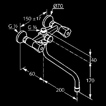 prietokového množstva BA otočný výtok 250 mm perlátor M 22 x 1 automatický