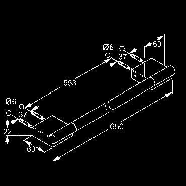 A-XES dvojramenný držiak na uteráky L = 550 mm s upevňovacím materiálom chróm 4898805 73,58 KLUDI A-XES