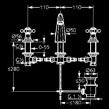 vyloženie 145 mm chróm mosadz 510460520 510464520 711,12 872,10   vyloženie 150 mm chróm mosadz 510430520 510434520