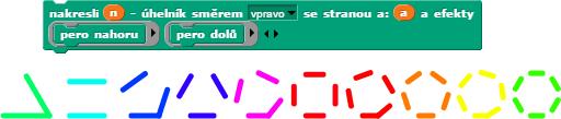 kreslení. Výsledek je lépe vidět spíše u kruhů, které si takto můžeme udělat čárkované. Barevné rozdíly však s efekty nemají nic společného.