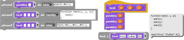 Přesto (kód z) vrací jen text. Abychom příkaz alert vykonali v jazyce JavaScript, musíme jej vložit do druhého parametru funkce (JavaScript funkce).