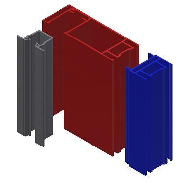 Vodící profily STF 2 - materiál: extrudovaný hliník, lakovaný v barvě dle RAL - skládá se ze dvou a více částí - viz. obrázek č.