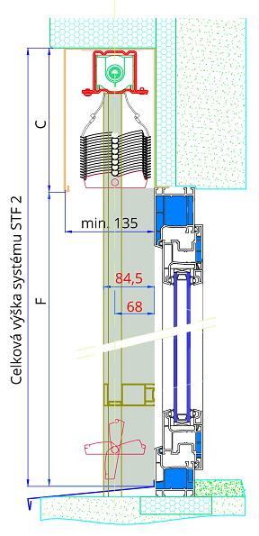 Zaměření: Objednací šířka žaluzie = celková šířka výrobku, včetně vodících profilů STF 2.