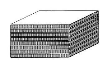3.4. Model gelové fáze V roce 2001 publikoval Norlén The Single Gel Phase Model,76 tvořený lipidy SC v souvislé lamelární gelové fázi (obrázek 12).