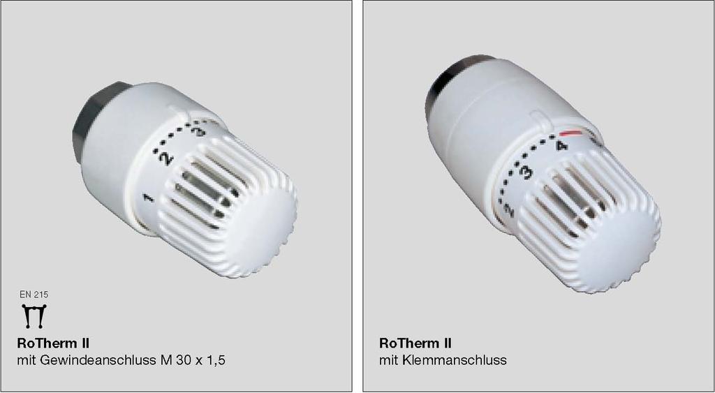 ROSSWEINER termostatické regulačné prvky Termostatická hlavica RoTherm II Koncepcia termostatickej hlavice Rossweiner RoTherm II Termostatická hlavica ROSSWEINER RoTherm ll predstavuje ďalší
