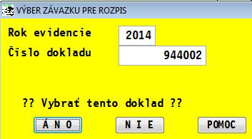 Podmienky: zaevidovať doklad do