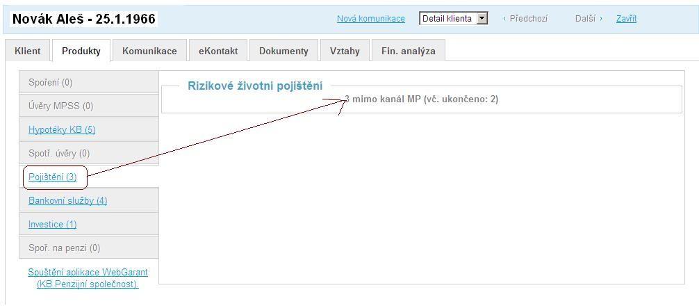 Omezené (poradce nemá klienta ve svém kmeni) Externí