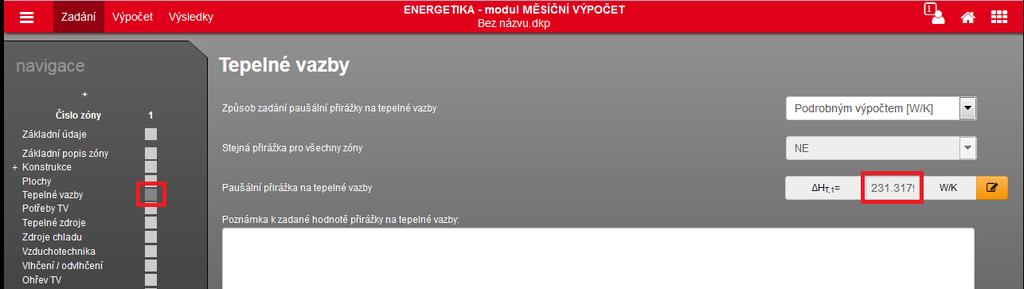 na jednozónovém RD je stanoven součinitel bodové tepelné vodivosti prostupu odvětrávacího potrubí na κ=1,563 [W/ksK] a počet těhto prostupů 1.