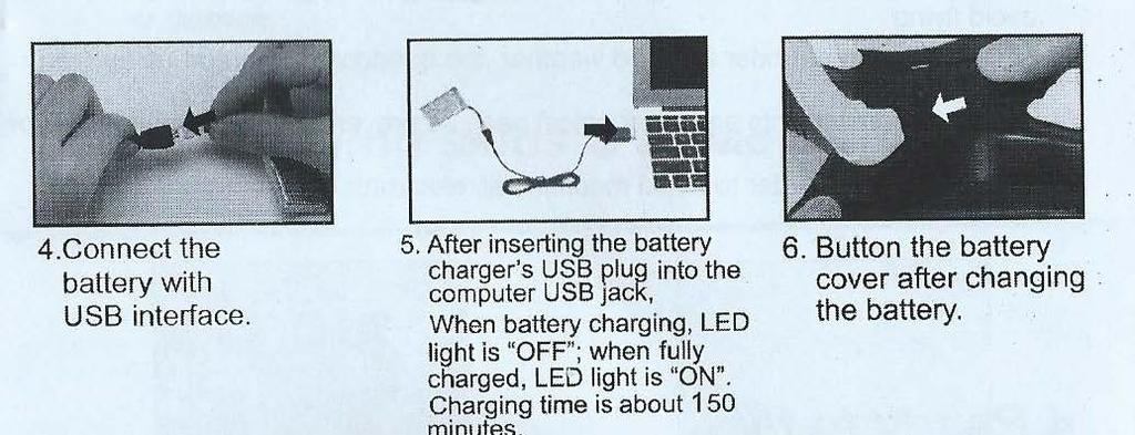Po propojení baterie s nabíjecím kabelem vložte USB koncovku do portu počítače.