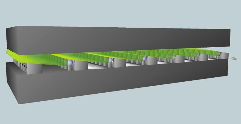 KAPITOLA 3. DOPŘEDNÝ KALORIMETR FOCAL 27 pomocí optických vláken, které jsou přivedeny k jednotlivým segmentům scintilační vrstvy.