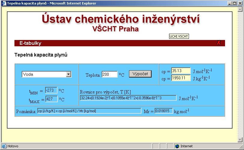 o C je 63,78 kj kg - (std. stav H=0 při 0 o C, 00kPa).