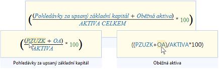 Kromě toho lze v tomto dialogu testovat výsledky výpočtů pro různé virtuální hodnoty ukazatelů.