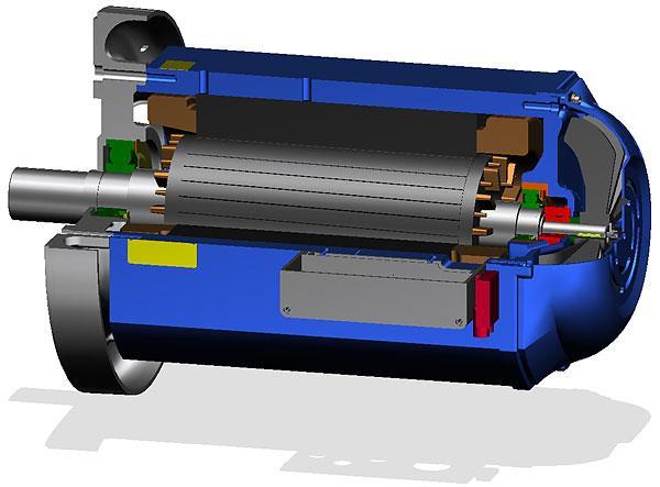 3 ASYNCHRONNÍ MOTOR Asynchronní motor [9], [10], [11] na obr. 3-1 je točivé elektrotechnické zařízení. Vynálezce asynchronního motoru byl Nikola Tesla [12].