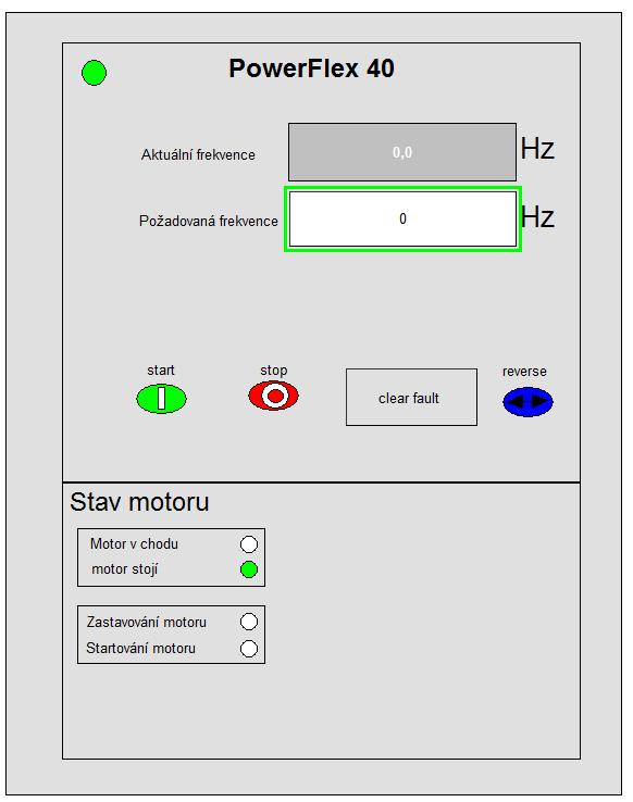 obr. 6-4 Vizualizace frekvenčního měniče 6.5 Vizualizace IED REF615 Další částí vizualizace je IED REF615, viz obr. 6-5. V Programu lze sledovat všechny chyby, které nastanou v zařízení RF615.