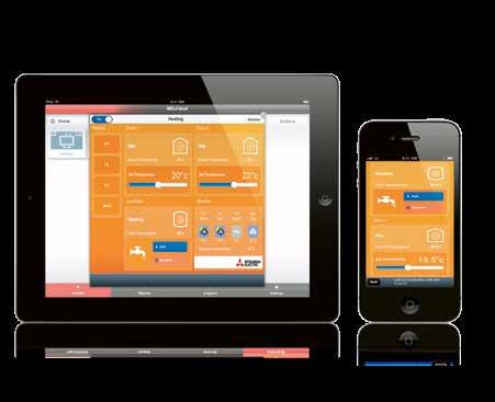 ŘÍDICÍ SOFTWARE Technologie MELCloud Aplikace pro klima Pomocí bezplatné aplikace MELCloud můžete svůj systém naprosto pohodlně řídit chytrým telefonem, tabletem nebo PC prostřednictvím internetu.