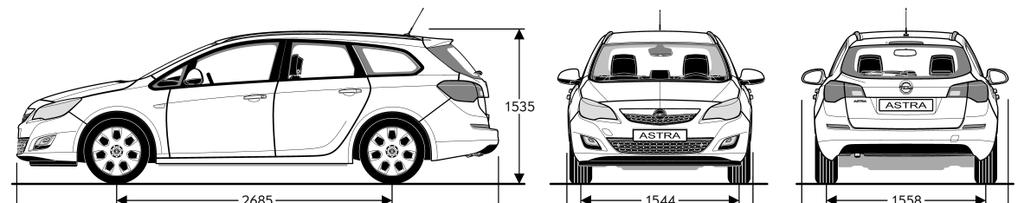 Tehnični podatki 3 plošne tehnične specifikacije Dimenzije vozila (mm) štirimi vrati petimi vrati ports Tourer Višina 1500 1510 1535 Dolžina 4658 4419 4698 Medosna razdalja 2685 2685 2685 Širina (z