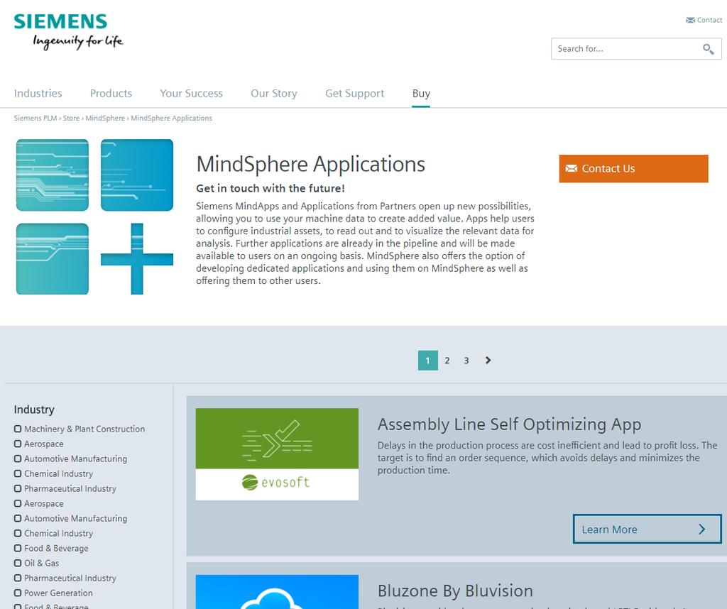 MindApps MindSphere AppStore Veškeré dostupné aplikace jsou k dostání v