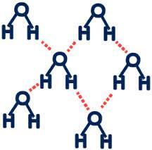Vodíková vazba - představuje specifický typ chemické interakce na krátkou vzdálenost - je tvořena elektronově chudým atomem vodíku vázaným na atom s volným elektronovým párem (O, N, F) a elektronově