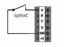 Zapojení přívodů: 1. Napájení do svorek +12V a GND zapojte kabel síťového adapteru (vodič označený šedým pruhem se zapojuje do svorky +12V!).