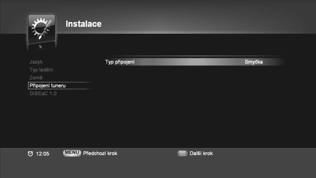 INSTALACE 5. INSTALACE 5.1. JAZYKOVÉ NASTAVENÍ Nastavení jazyka v menu OSD. 5.4. PŘIPOJENÍ TUNERU Nastavte typ připojení. Vyberte mezi možnostmi Single, Smyčka nebo Dvojtý podle obrázku níže. 5.2.