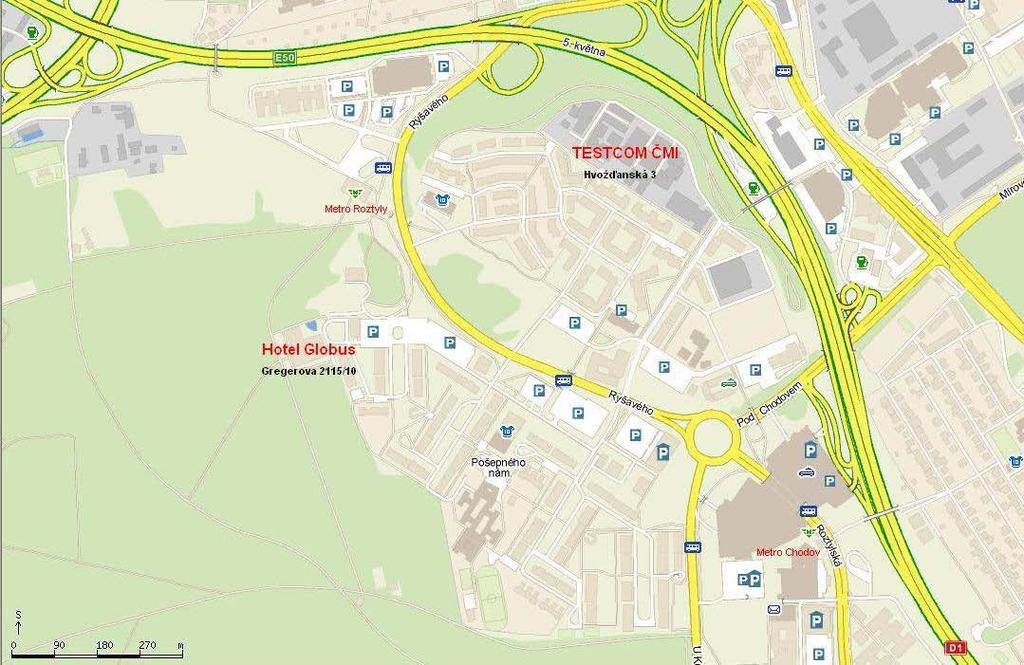 Mapka místa konání : Autem od Brna : Výjezd z dálnice D1 exit Teplice, ale bezprostředně odbočuji do prava (orientační bod čerpací stanice Agip), stále odbočuji do prava, podjíždím dálnici, na