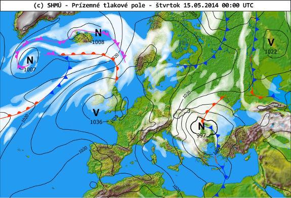 Meteorologická situácia Nad Stredomorím a Balkánom sa pod silným výškovým prúdením začala v utorok, 13.5.2014 vo večerných hodinách, prehlbovať tlaková níž.