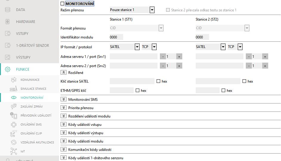 SATEL GPRS-A 31 a písmena A až F). U formátu SIA se skládá ze 6 hexadecimálních znaků (číslice a písmena A až F).