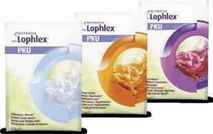 FENYLKETONURIE Nutriční informace: Lophlex / Lophlex s příchutí lesního ovoce / Lophlex s příchutí pomeranče Energetická hodnota 10 výrobku 1384 kj 1316 kj 1316 kj 326 kcal 310 kcal 310 kcal sáček