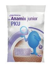 FENYLKETONURIE Nutriční informace: PKU Anamix Junior s příchutí vanilkovou / PKU Anamix Junior s příchutí čokoládovou na 10 výrobku na 1 sáček (36 g) Energetická hodnota 1538 kj 554 kj 367 kcal 132