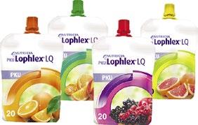 FENYLKETONURIE Nutriční hodnoty: PKU Lophlex LQ 20 šťavnaté plody / PKU Lophlex LQ 20 šťavnatý citrus PKU Lophlex LQ 20 šťavnaté tropické ovoce / PKU Lophlex LQ 20 šťavnatý pomeranč Energetická