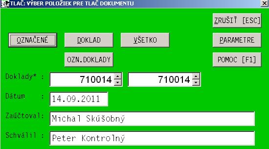 Príklad tlače na