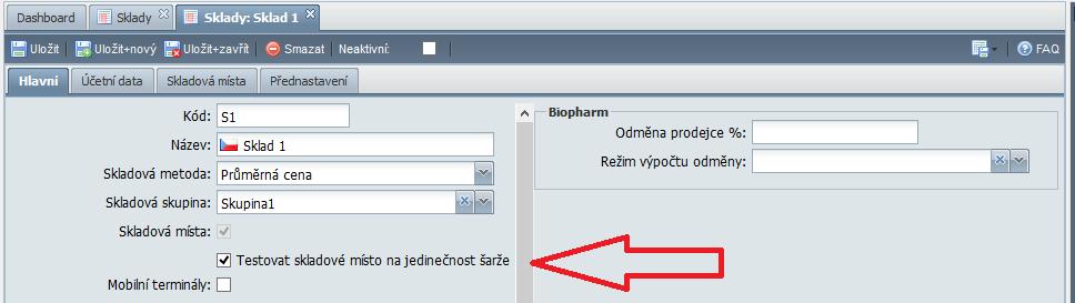 Toto nastavení neplatí pro výchozí skladové místo skladu (obvykle místo, kam se složí celá dodávka a skladníci následně odtud převádějí jednotlivé produkty na skutečná skladová místa (regály a