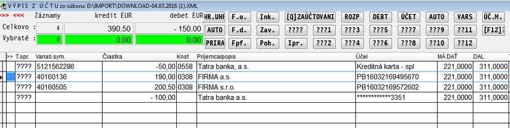 ako úhrady odberateľských faktúr.