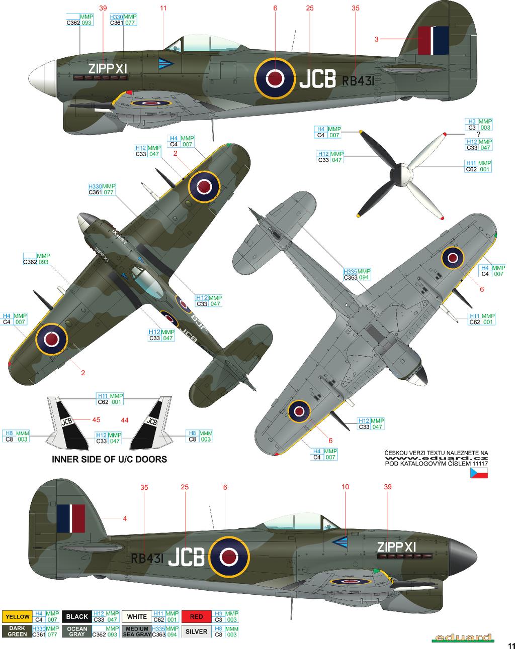 W/Cdr John Zipp' Button DSO, DFC, 123. wing, B.103 Plantlünne, Německo, C RB431, duben 1945 Po dokončení výcviku na konci roku 1941 působil John Chester Button v roli instruktora u 17 (P)AFU.