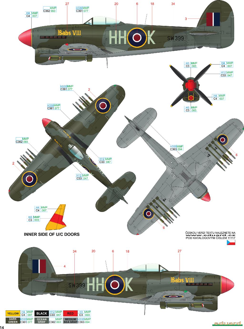 F SW399, F/O Ronald Sweeting DFC, 175. squadrona, 121. wing, B.164 Schleswig, Německo, červenec 1945 Tento letoun měl být předán RAF dne 11.