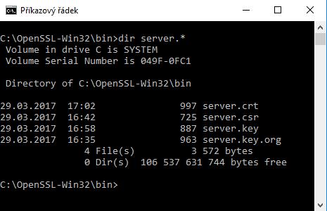 Doporučujeme tyto soubory přesunout do složky s eserverem a následně nastavit parametry HTTPS protokolu: HTTPS Port Obvyklá hodnota je 443, ale technicky je možné použít libovolný port.