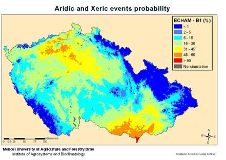 Aridizace klimatu může vést ke zvýšené potřebě závlah; absence vlhkých let může způsobit akumulaci solí v povrchové vrstvě půdního profilu.