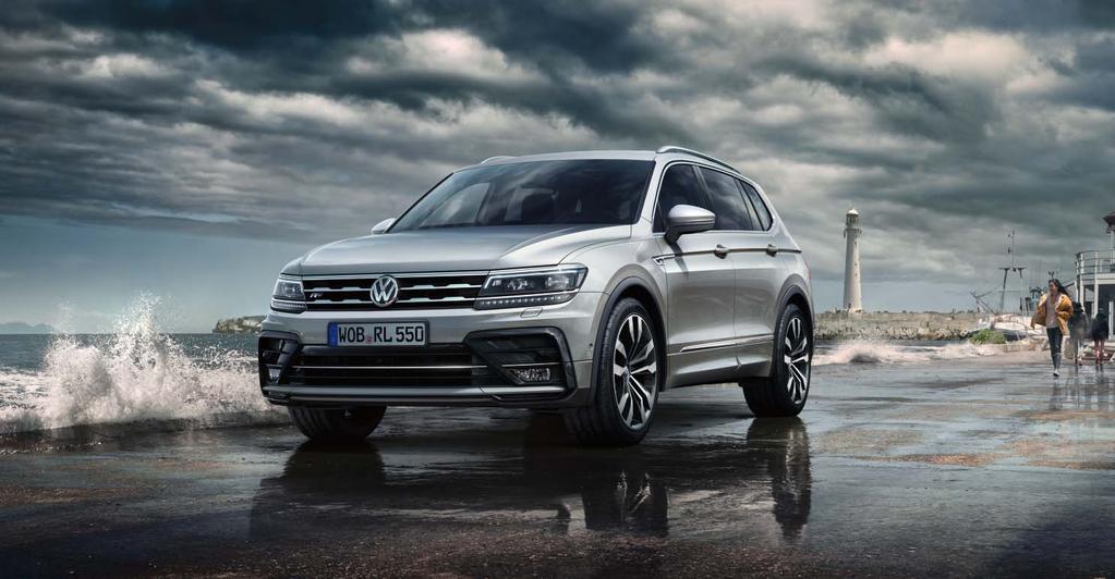 R-Line* Více prostoru je k dispozici, i pokud jde o sportovní vzhled. Záleží pouze na Vás, jak dynamicky bude Váš nový Tiguan Allspace působit. Paket R-Line Exterieur zahrnuje celou řadu detailů např.