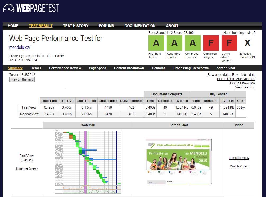 48 3 AUTOMATIZOVANÉ TESTOVÁNÍ Obrázek 24: Ukázka výsledku testu v nástroji WebPagetest Webserver Stress Tool Webserver Stress Tool je bezplatně poskytovaný nástroj od společnosti Paessler určený pro