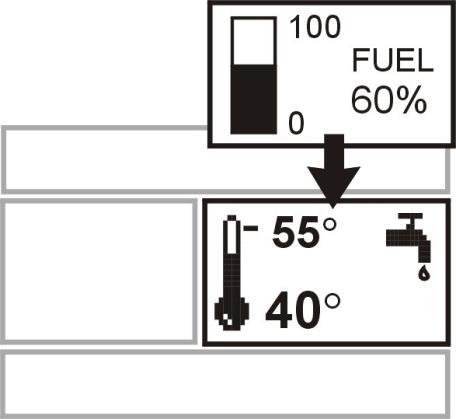 otáčením kolečka. Podrobnosti o správném nastavení jsou popsány v kpt. 7.21. Upozornění: úrověň paliva může být také zobrazována na pokojovém panelu ecoster.