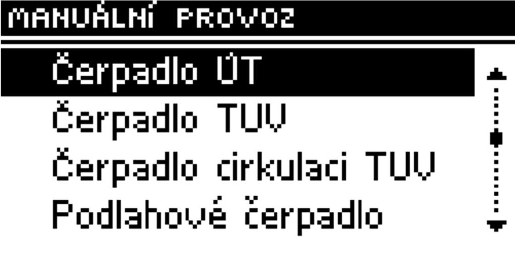 Teplotu kotle může uživatel měnit v rozsahu od 45 O C do 80 O C. Zadanou teplotu ÚT je možné měnit také přímo v zobrazení hlavní stránky regulátoru otáčením navigačního kolečka.