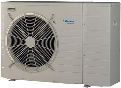 Daikin Altherma Monoblok E(B/D)LQ-CV3 + EK(2)CB-CV3 + EKMBUH3V3/9W1 Vytápění reverzním systémem monoblok vzduchvoda, ideální v omezeném vnitřním prostoru Kompaktní reverzní monoblok pro prostorové