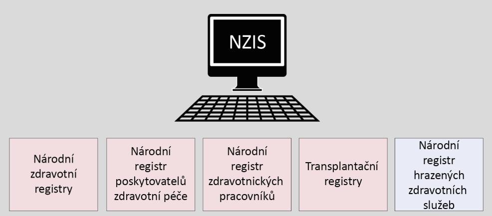 registry, transplantační registry, registr poskytovatelů zdravotní péče, registr zdravotnických pracovníků a také další administrativní a ostatní registry.