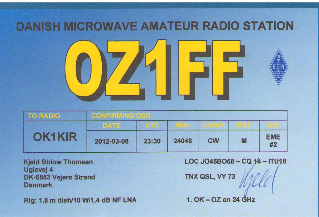 OZ1FF OZ1FF QSL