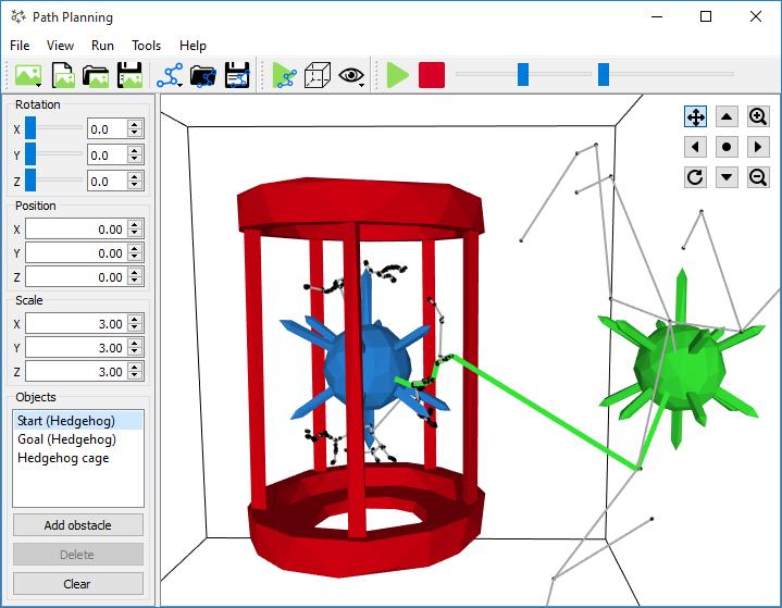 Příloha C Manuál Okno programu je rozděleno na tři hlavní části: 1. OpenGL komponenta s 3D zobrazením scény 2.