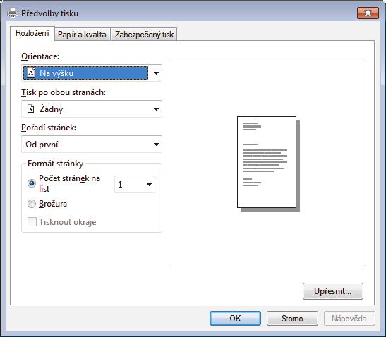 Domů > Tisk > Tisk z počítače (Windows ) > Tisk dokumentu pomocí ovladače tiskárny BR-Script3 (emulace jazyka PostScript 3 ) (Windows ) Tisk dokumentu pomocí ovladače tiskárny BR-Script3 (emulace