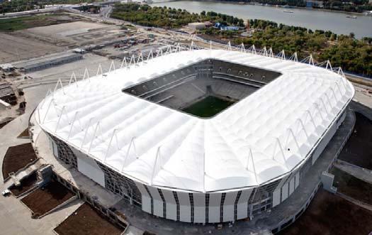 Rostov Aréna (otevřena 2018) Zavěšená konstrukce, pokrytí