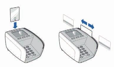 3.2.1 Vložení/protažení platební karty Čipovou kartu můžete vložit do čtečky čipových karet, nebo můžete
