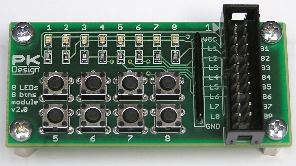 Modul 8 LED diod a 8 tlačítek v2.